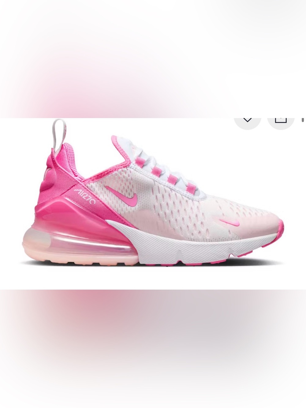 Nike Air Max 270 White & Bright Pink Sneakers